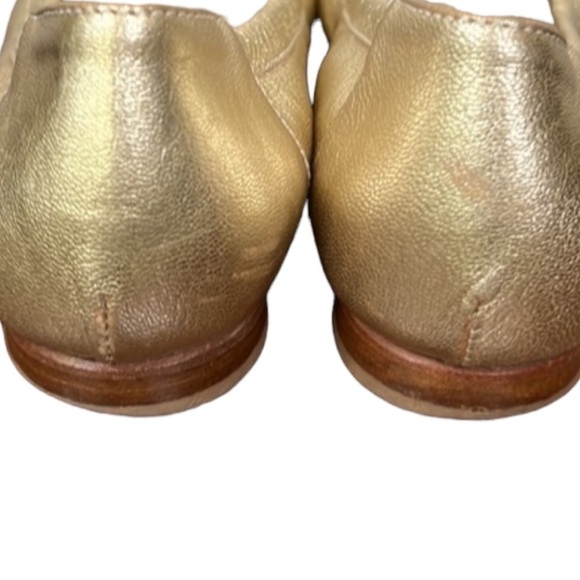 AGL Attilio Giusti Leombruni Monika Gold Metallic Snakeskin Ballet Loafer 37 - Picture 5 of 9